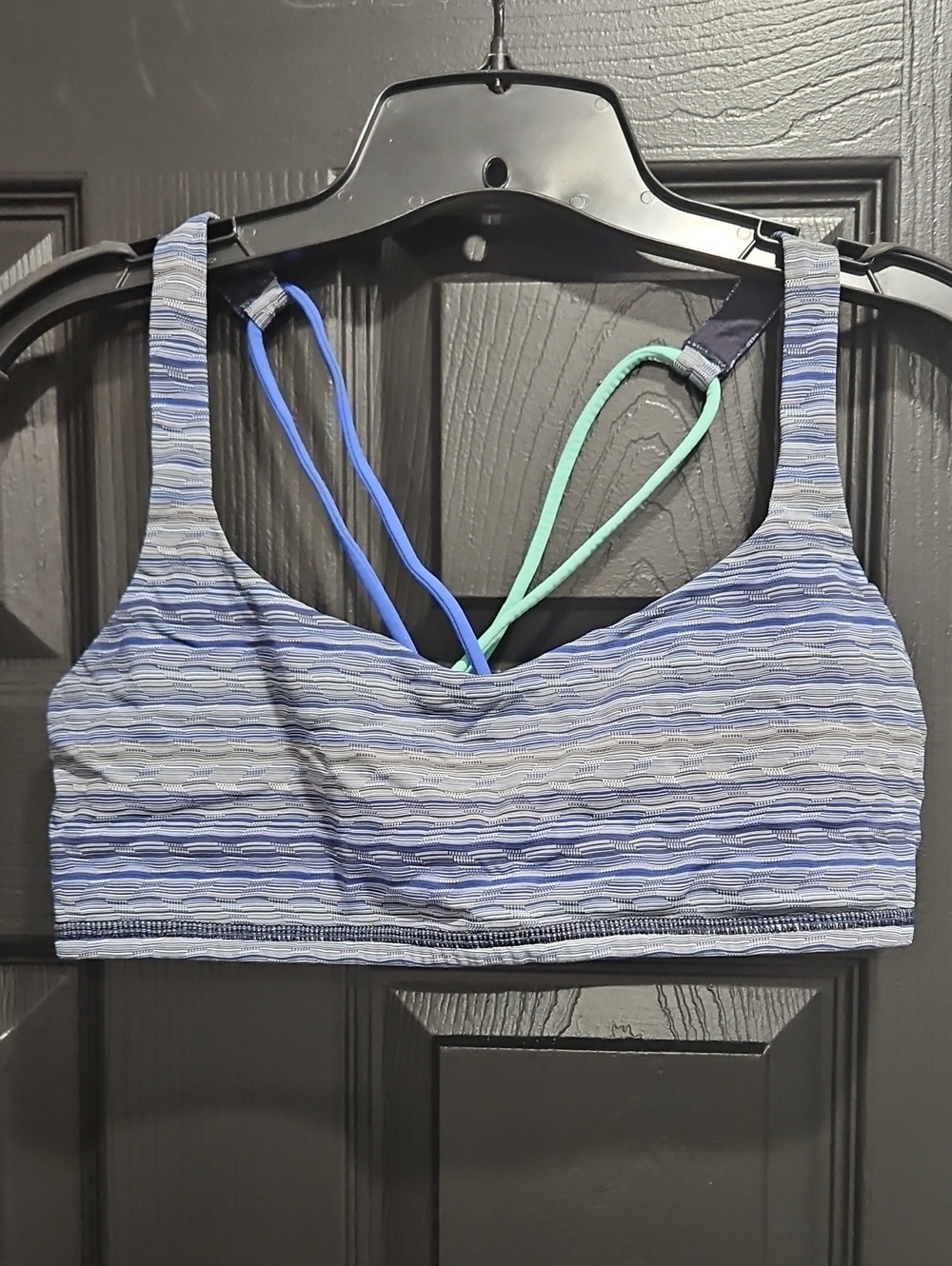 Lululemon Seamless Striped Sports Bralette - Blue